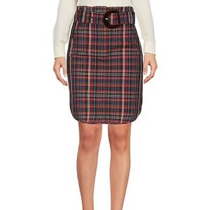 EUC SANDRO PARIS PLAID SKIRT WITH BELT SIZE 3